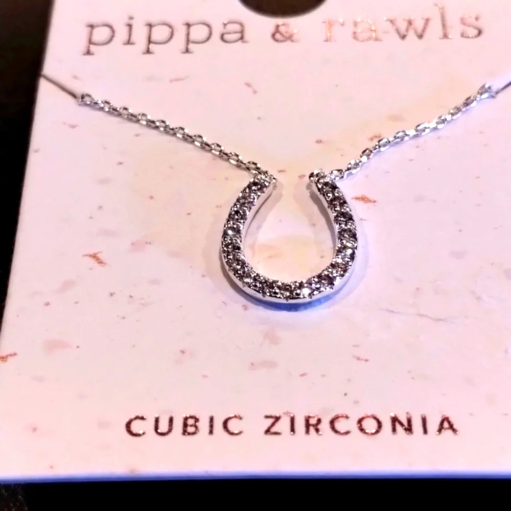 Silver Necklace Horseshoe Cubic Zirconia Lucky Horses Pippa & Rawls NWT - Picture 8 of 14